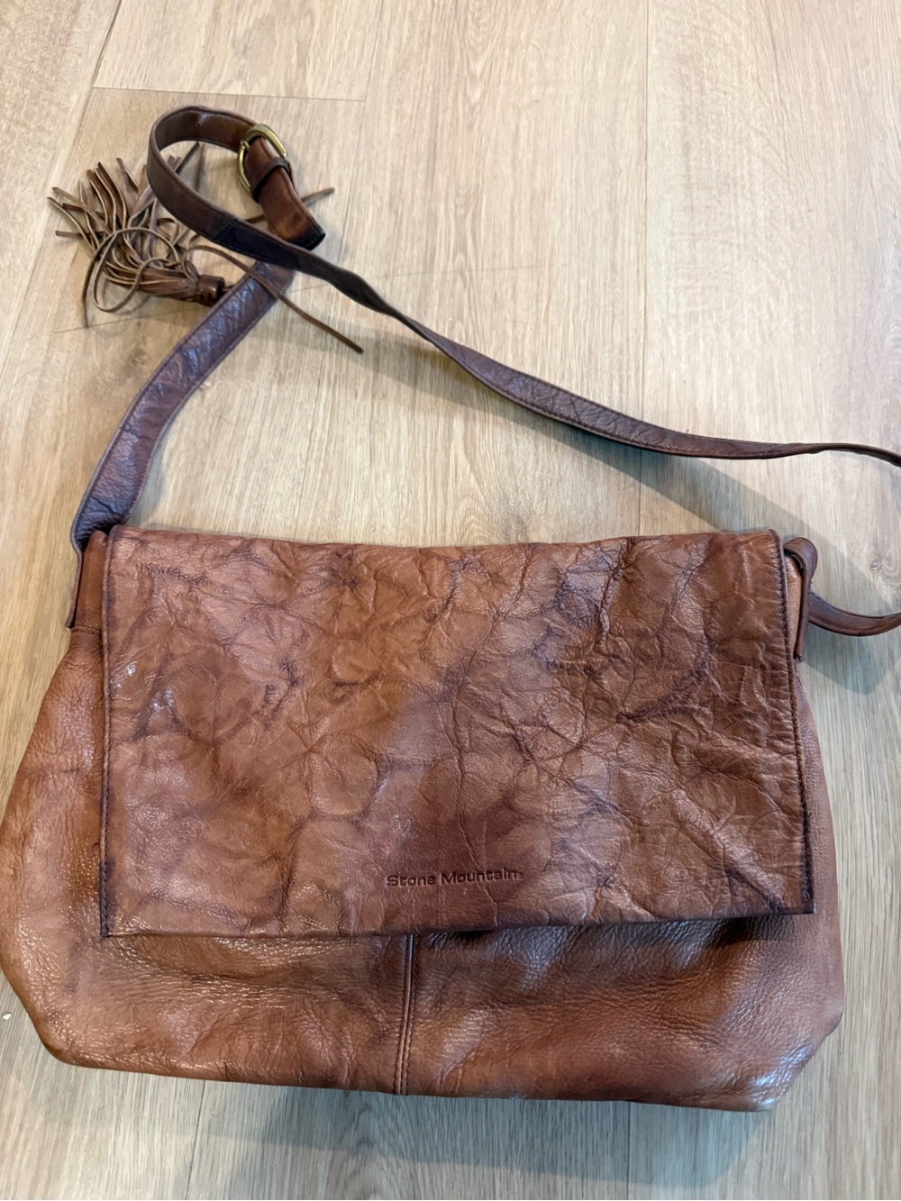 Vintage Stone Mountain Accessories Brown soft Leather Messenger Bag
